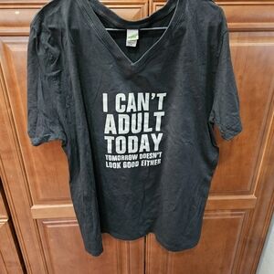 Boutique Black V Neck Graphic Tee #588